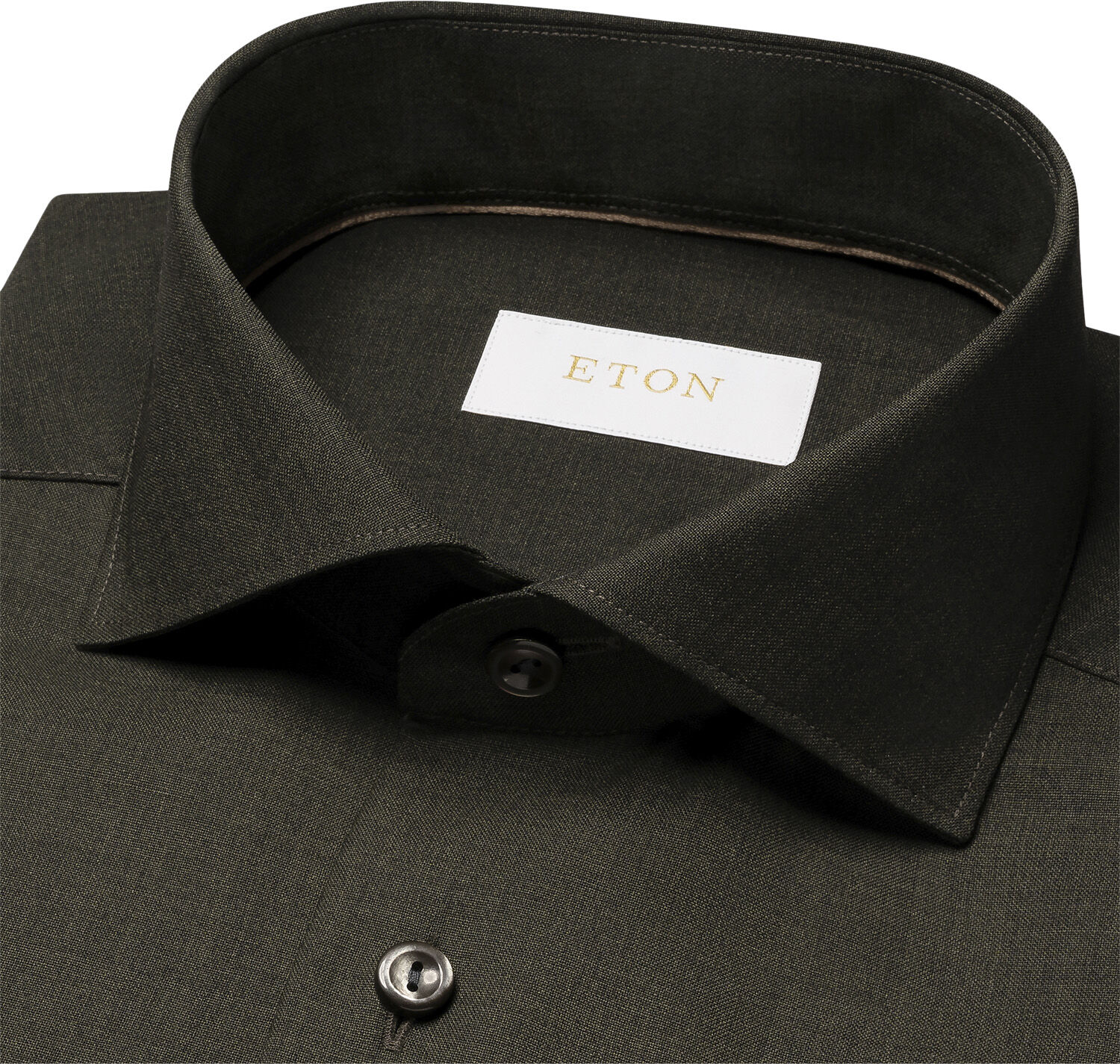 Contemporary Fit Dark Green Solid Merino Wool Shirt