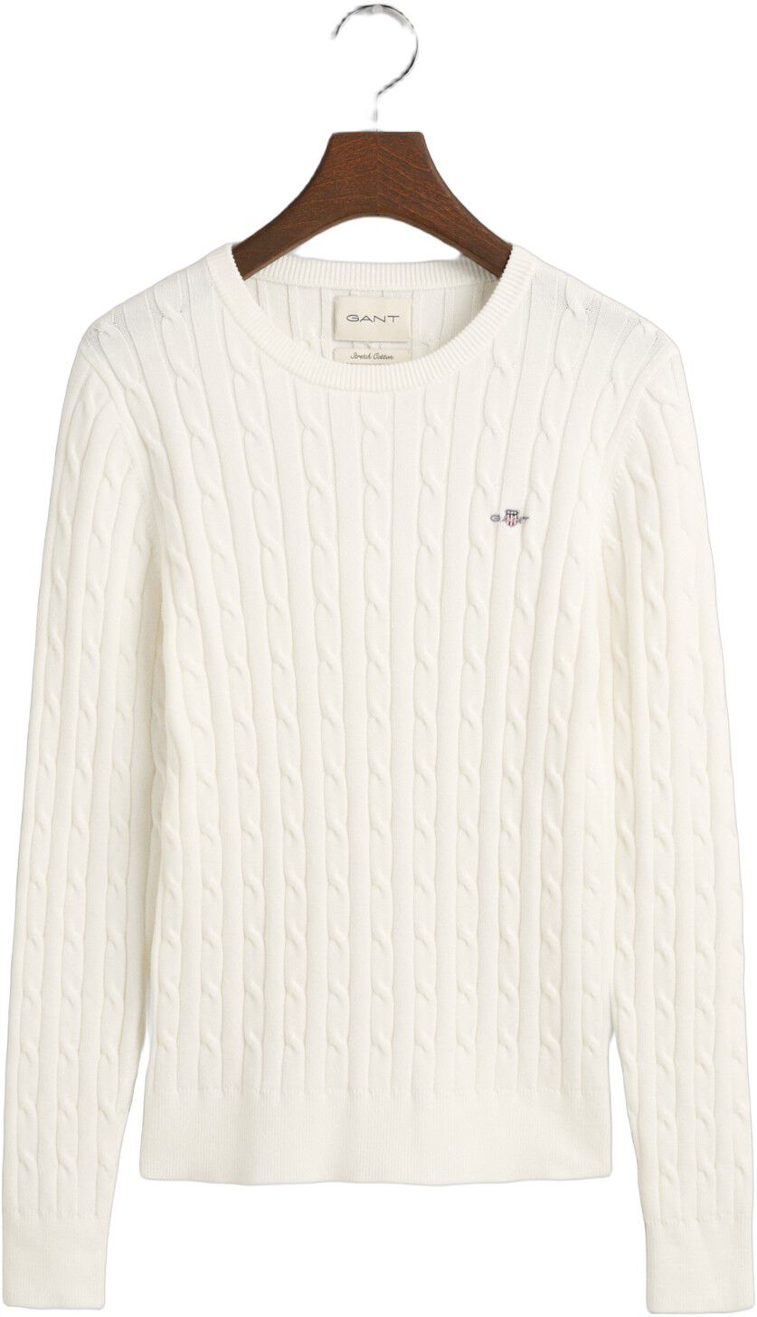 STRETCH COTTON CABLE C-NECK