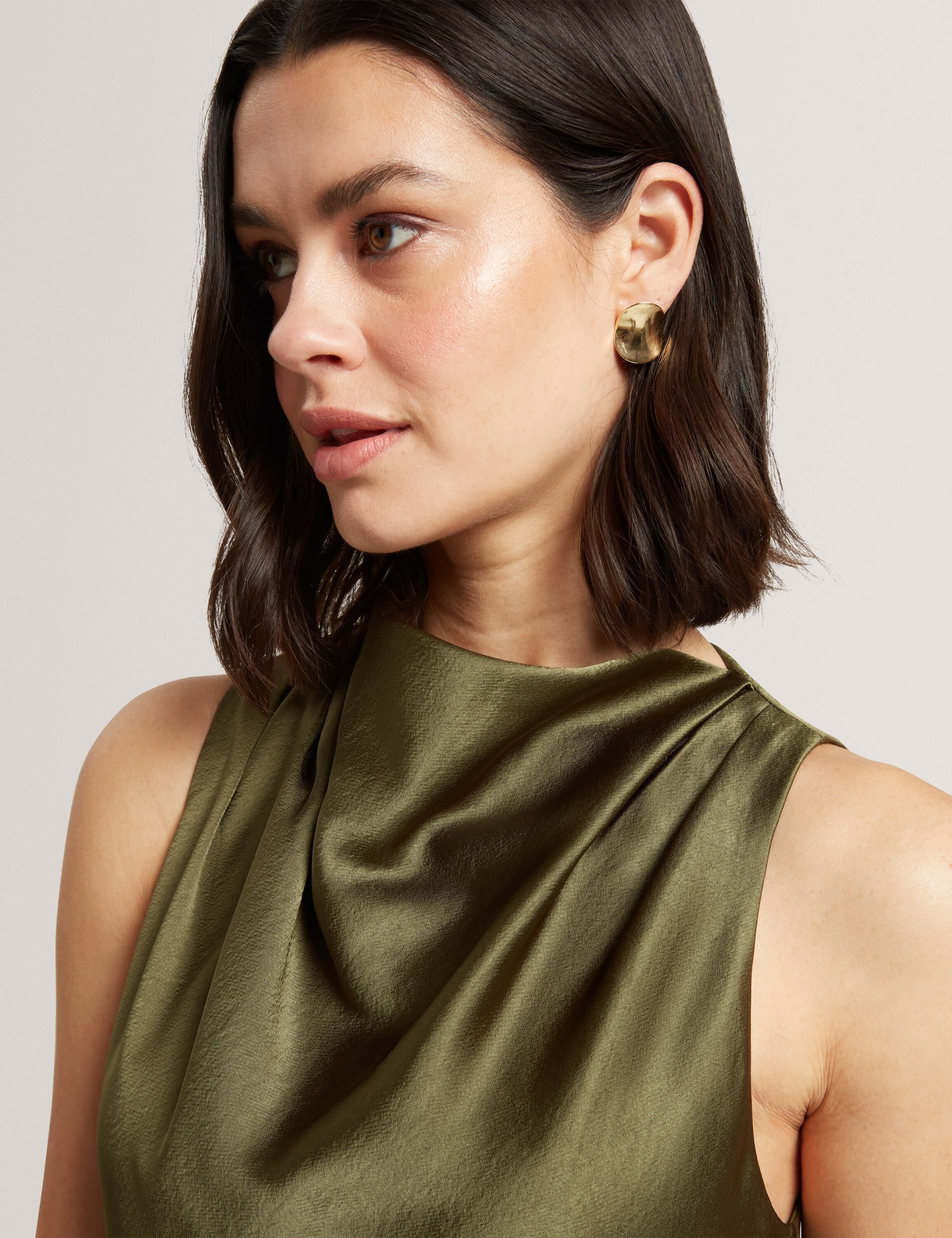 LIIMAA Drape Neck Midi Dress