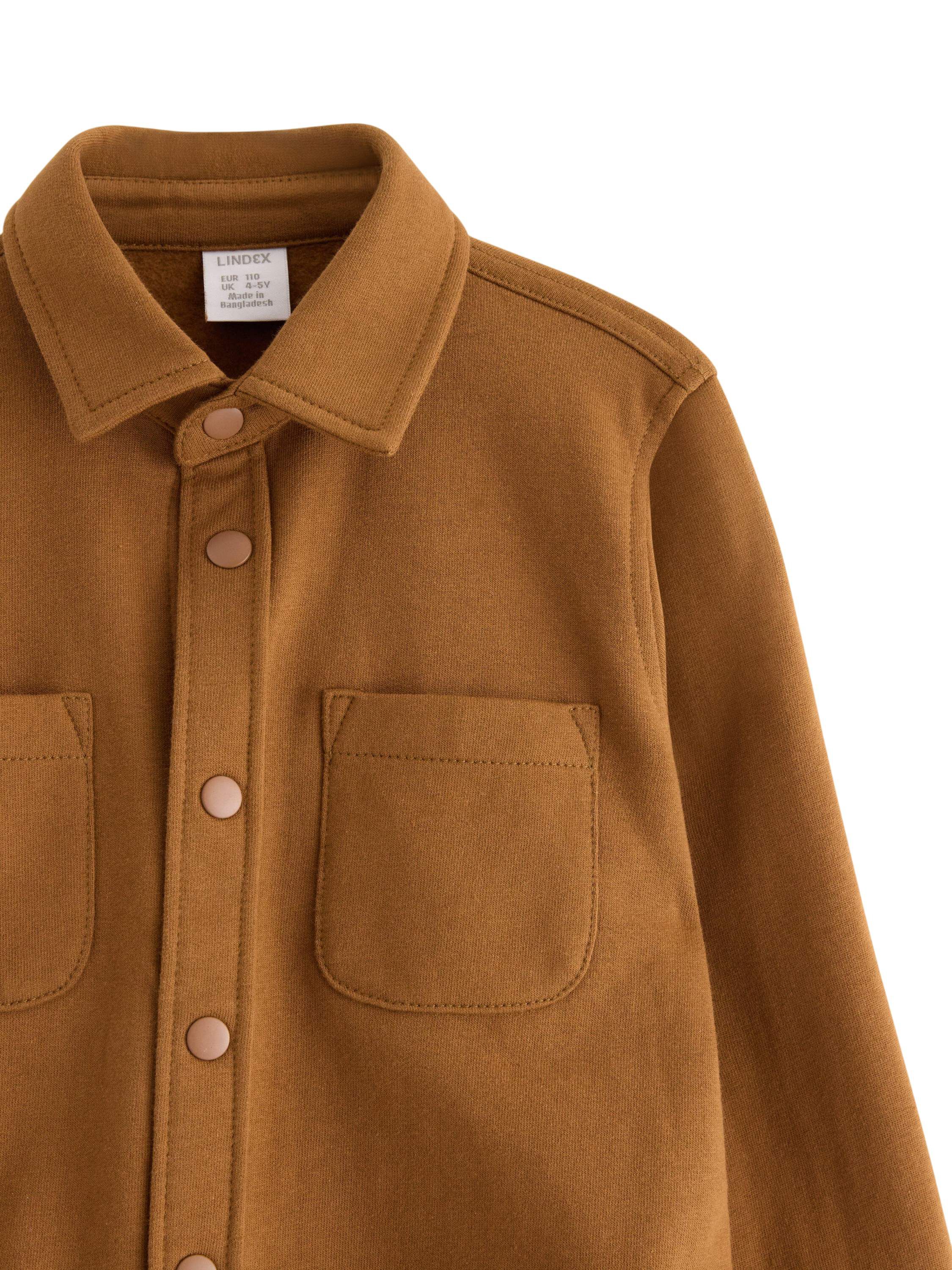 Mjuk overshirt i bomullstrik&aring; med