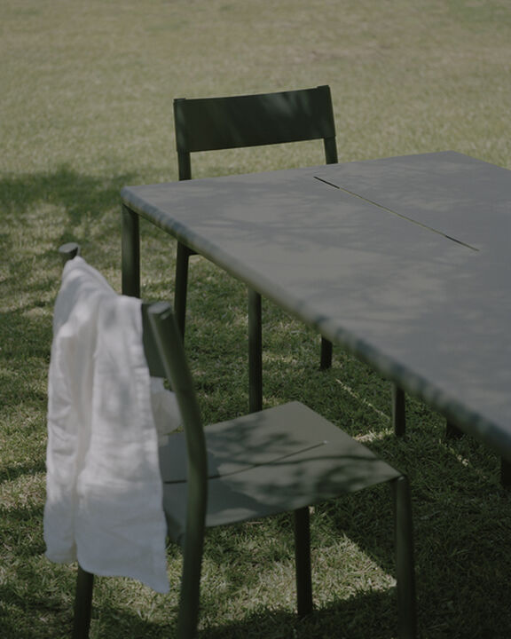 May Chair, Outdoor, Steel, Dark Green