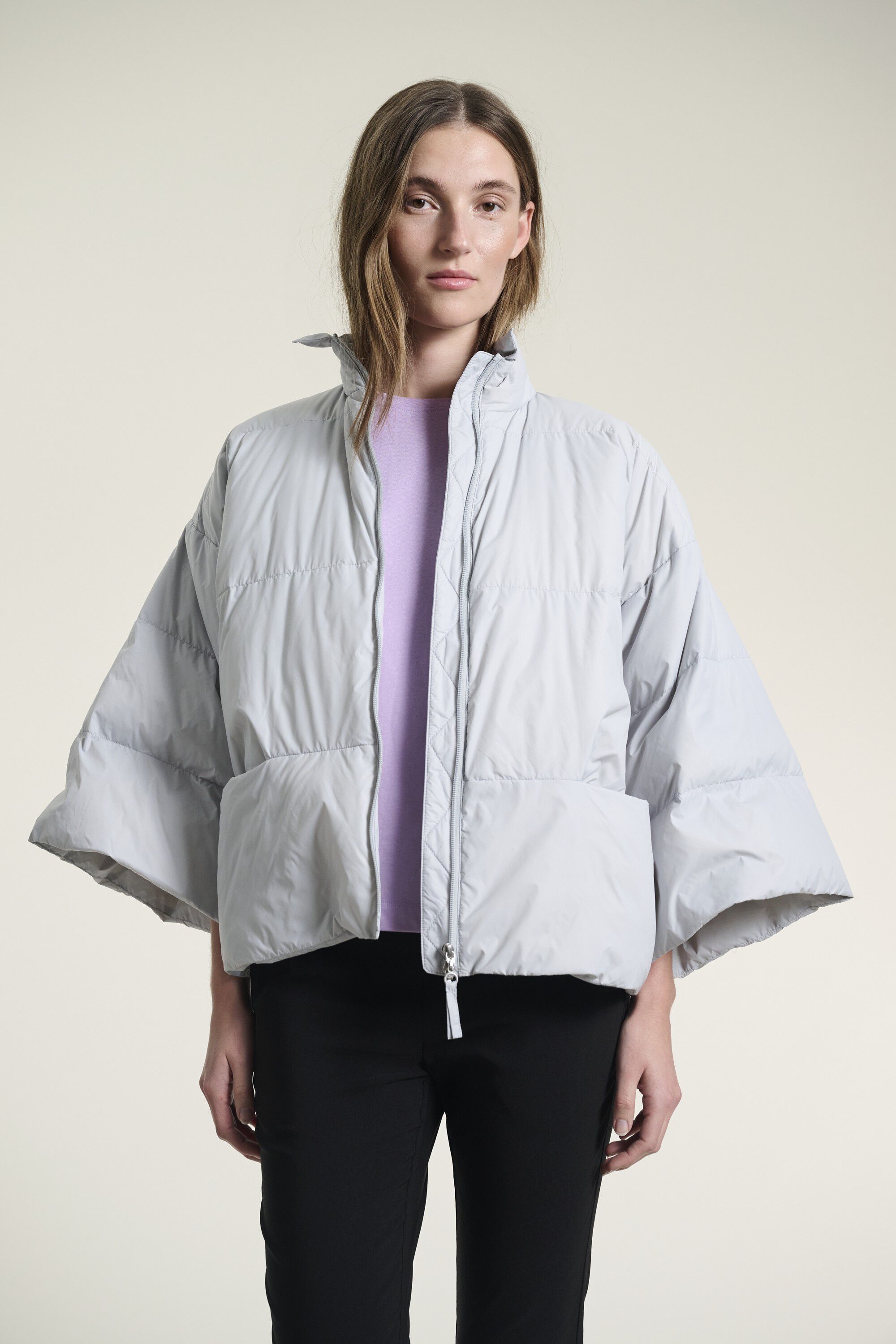 Feather down jakke med krave