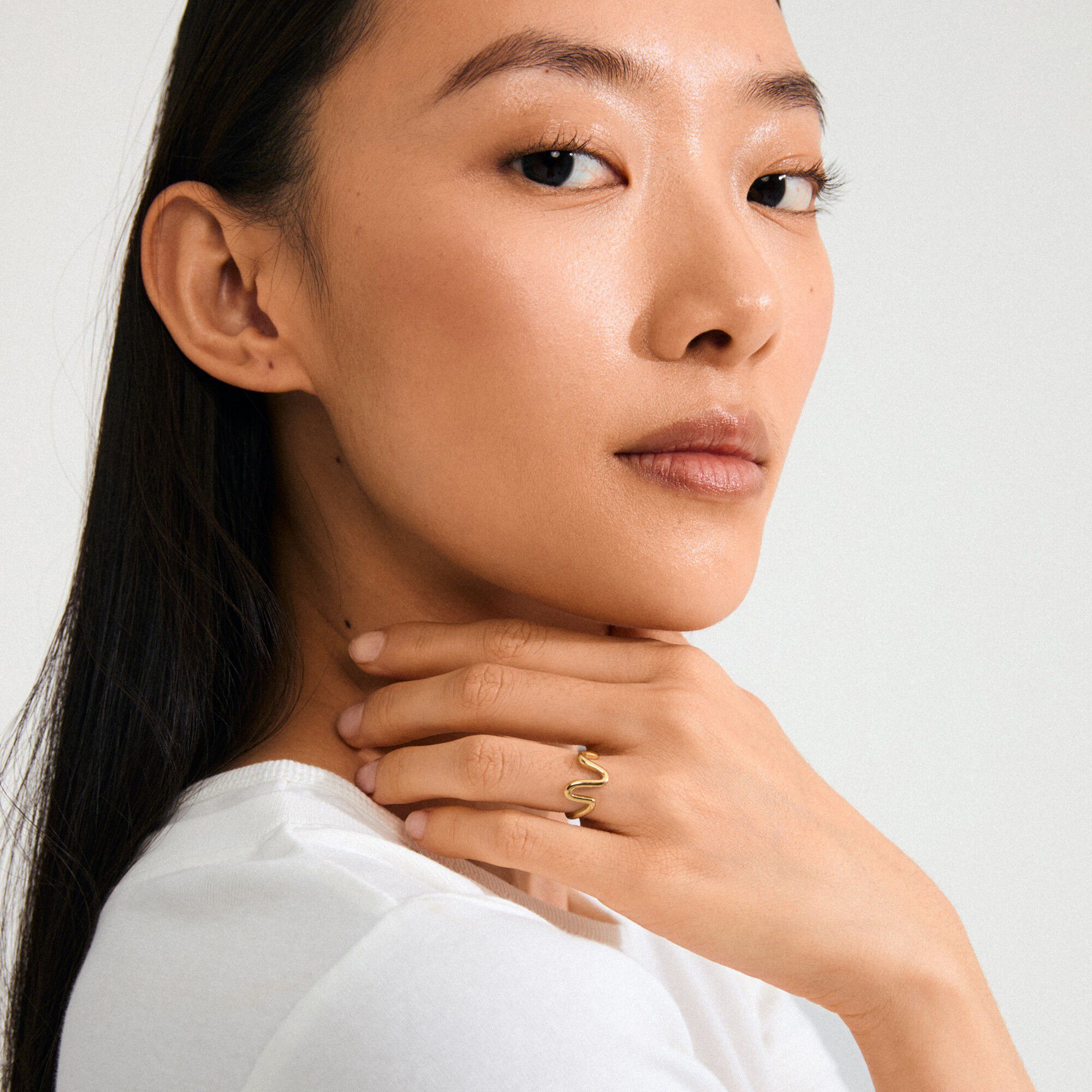 LULU wavy stack ring guldbelagt Flo