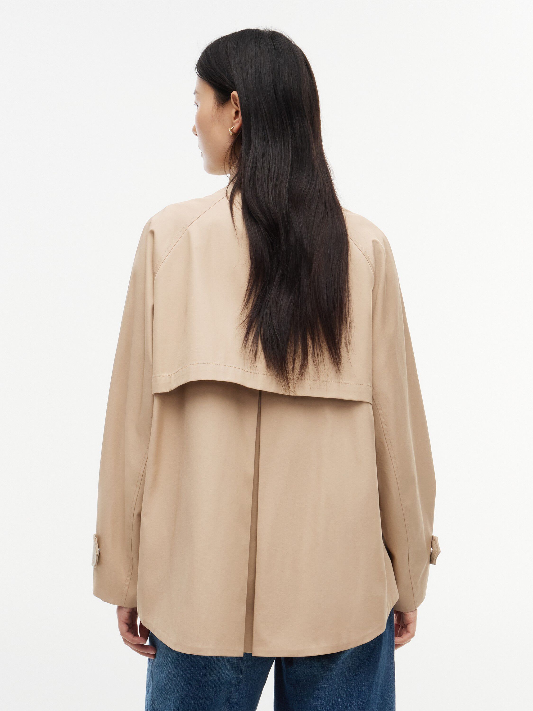 Flag Jacquard Twill Relaxed Cape Coat