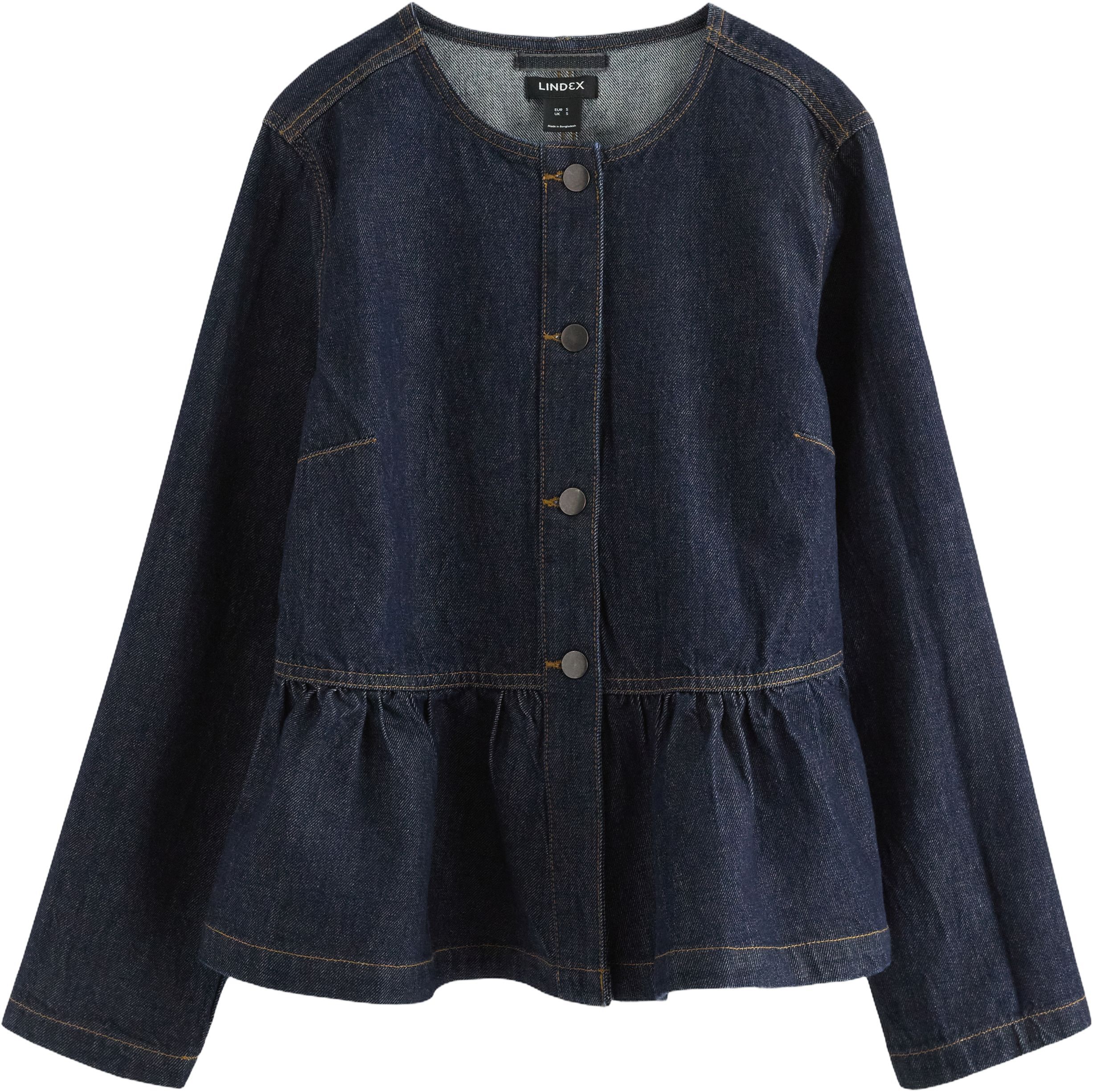 Denimjakke med peplum-passform og u
