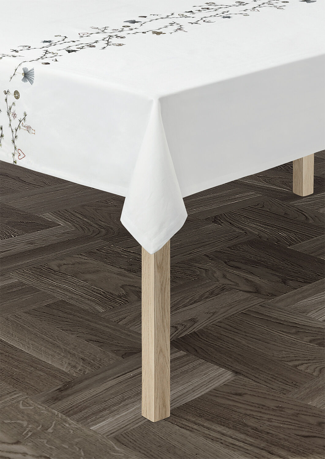 Hammersh&oslash;i Christmas Dug 150x270 cm hvid m. deko