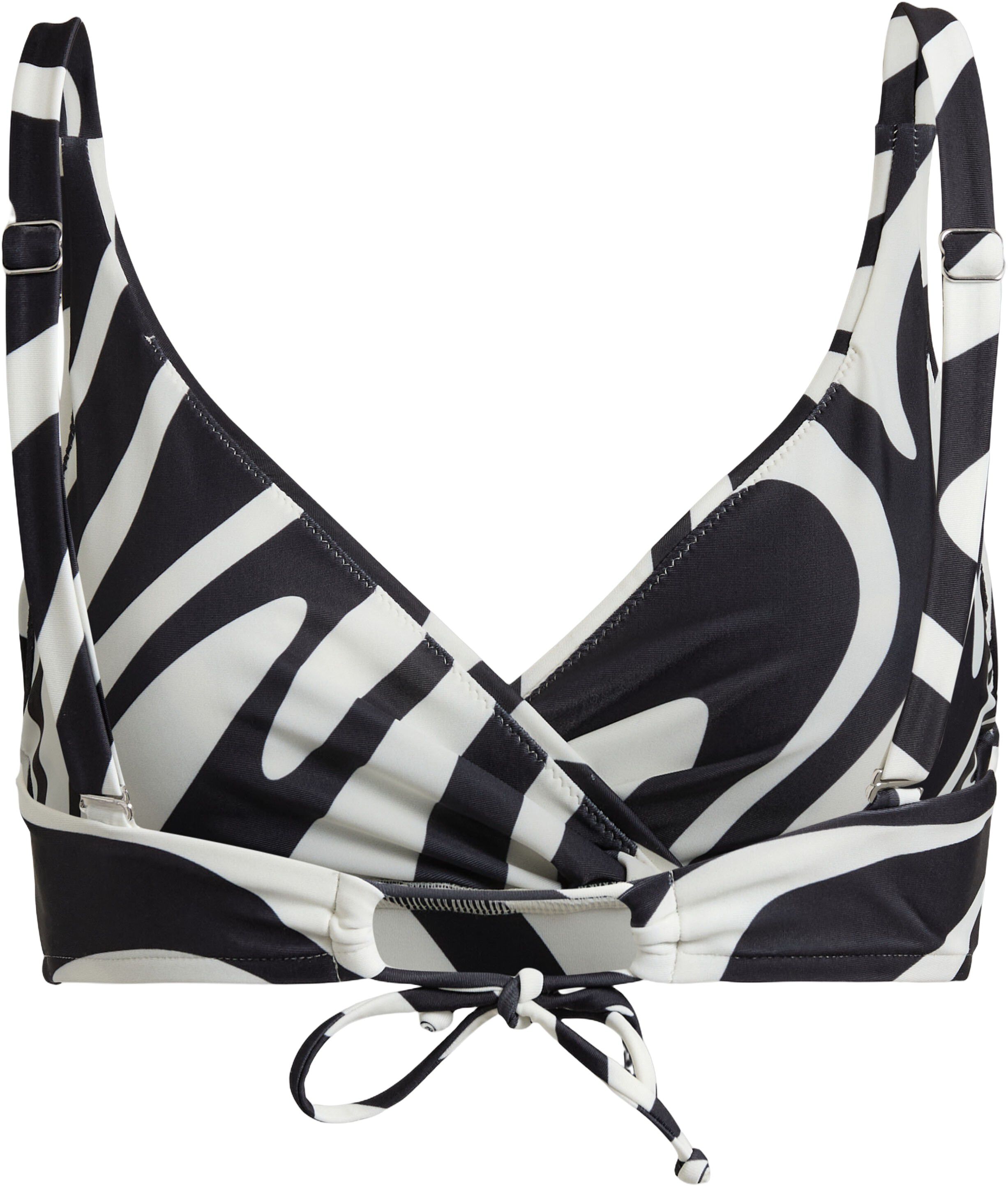 Istana draped bikini top - Zebra Print Nero