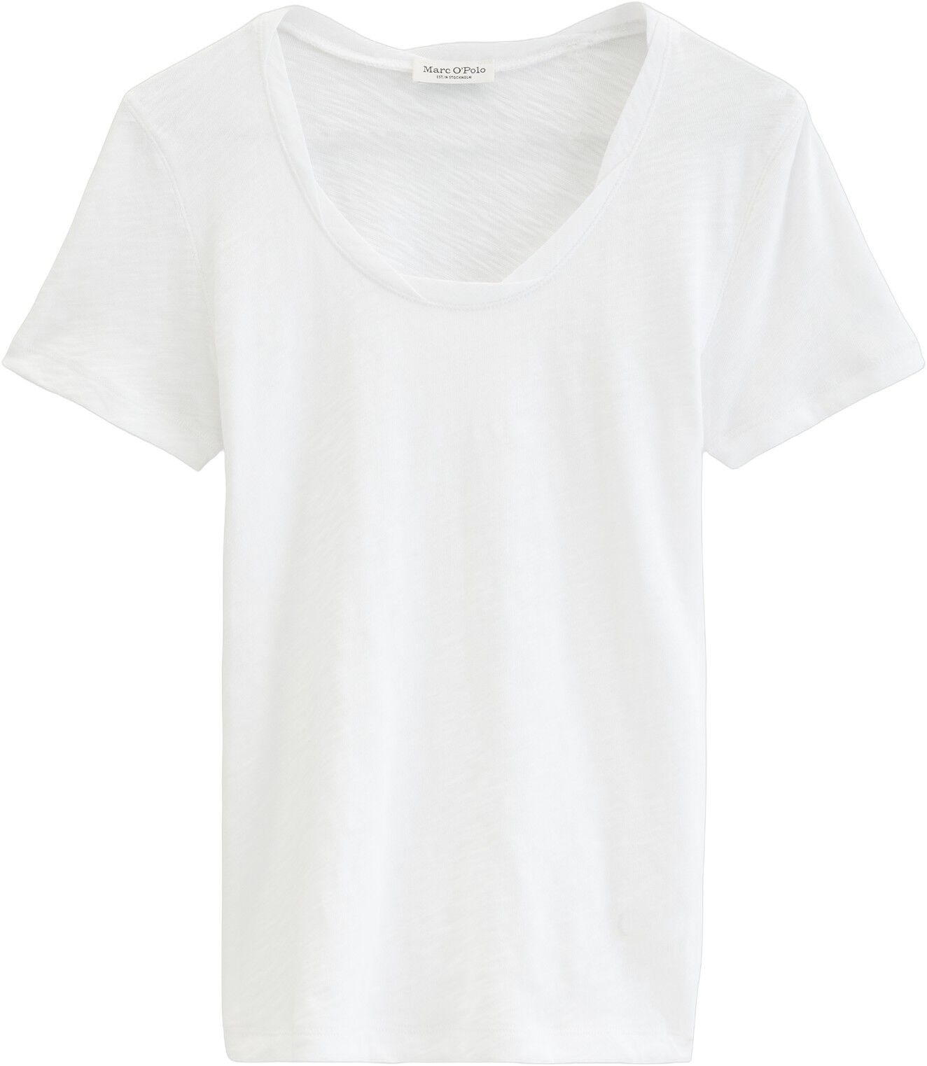 T-shirt, deep round neck twisted