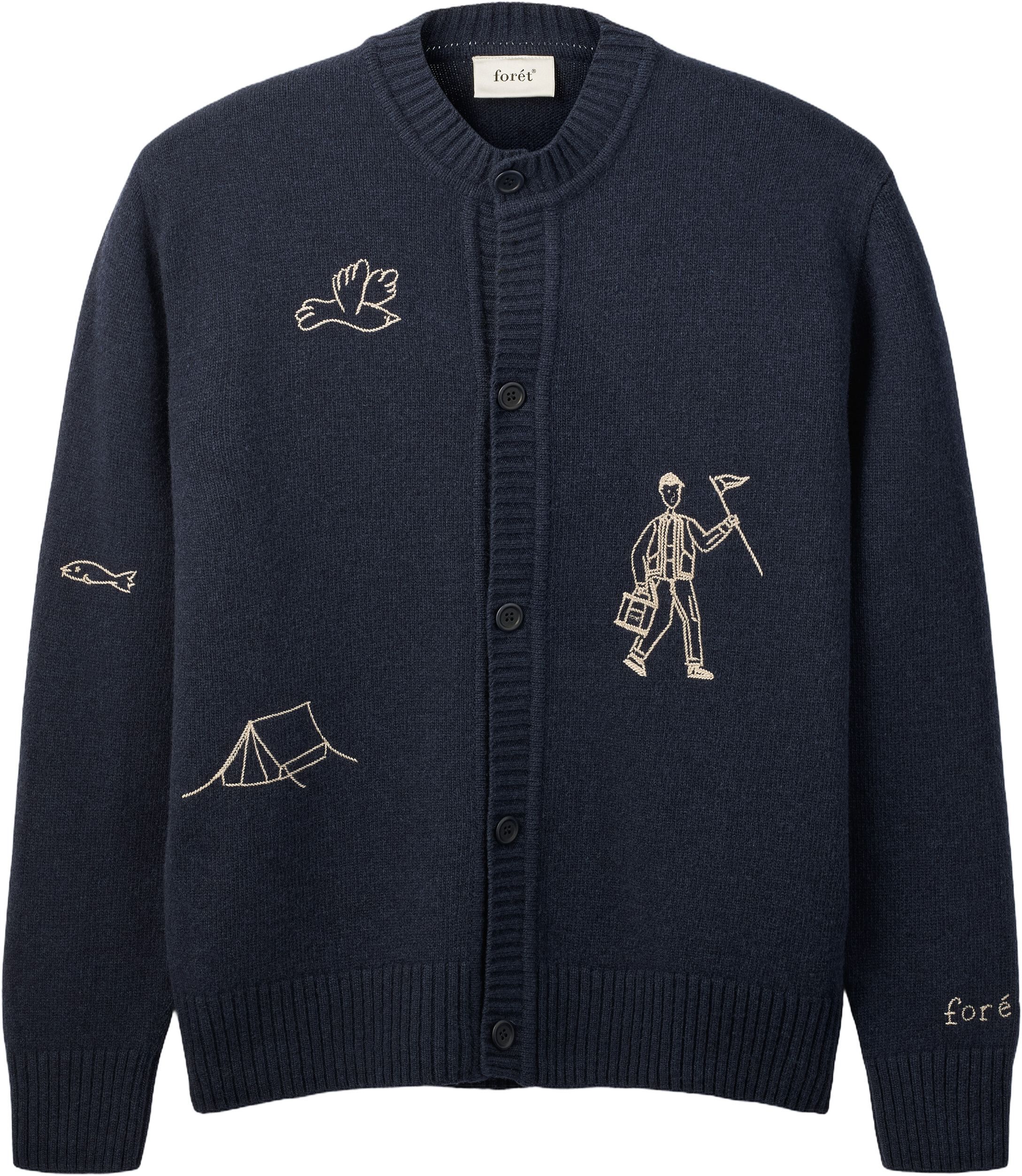 BIRD EMBROIDERY KNIT JACKET