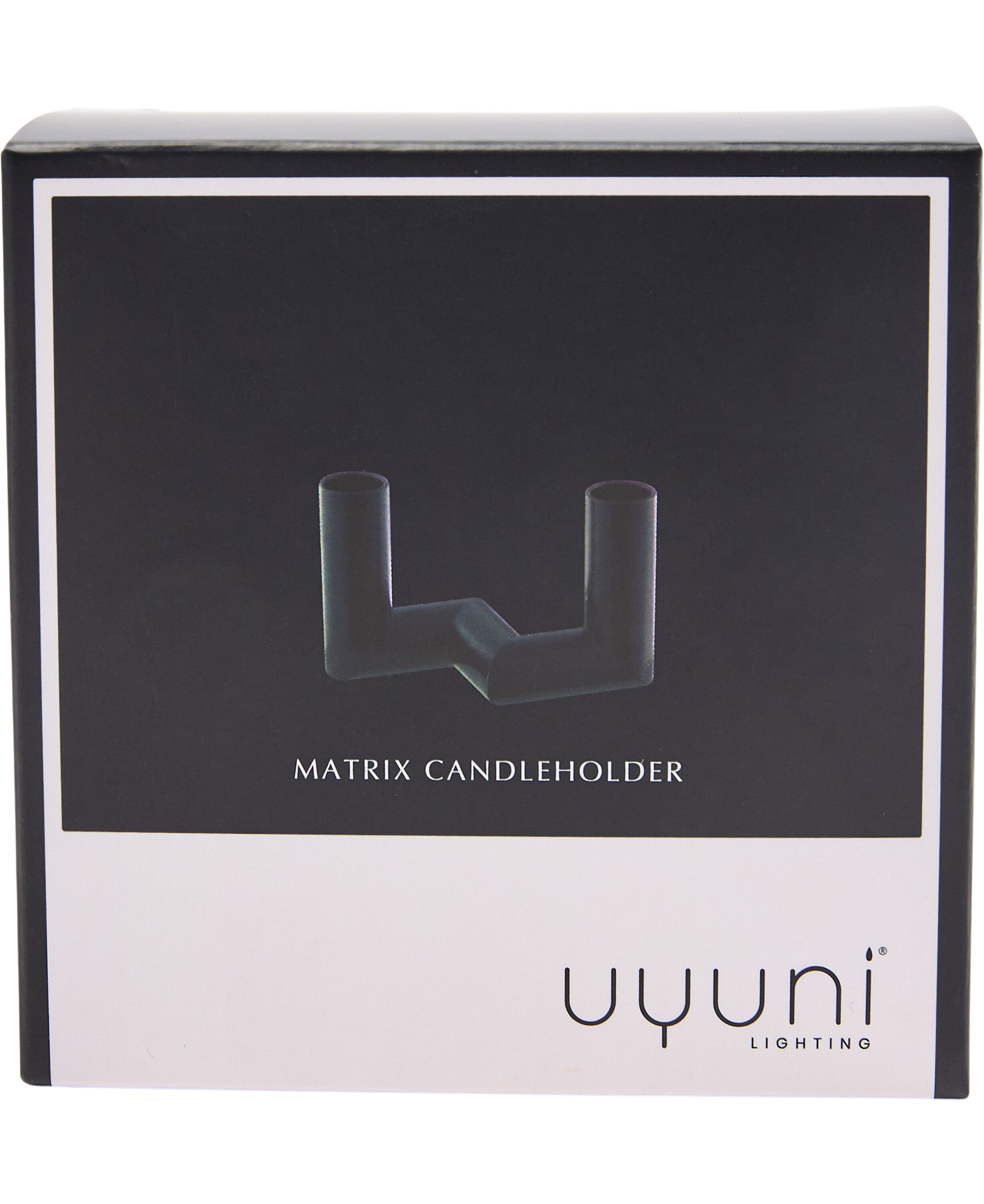 MATRIX Candle Holder - 2'arm Mini Taper - Matte Black - 7,5 x 4,5 CM