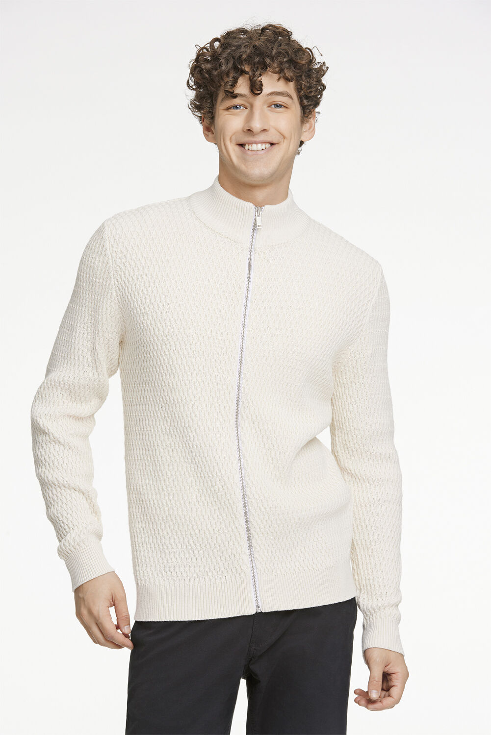 Zip through structure cardigan