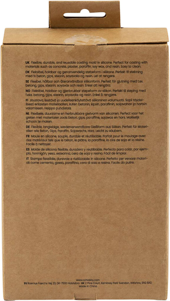 Silikoneform, Rillet cylinder med bue, H: 11+14 cm, diam. 4+