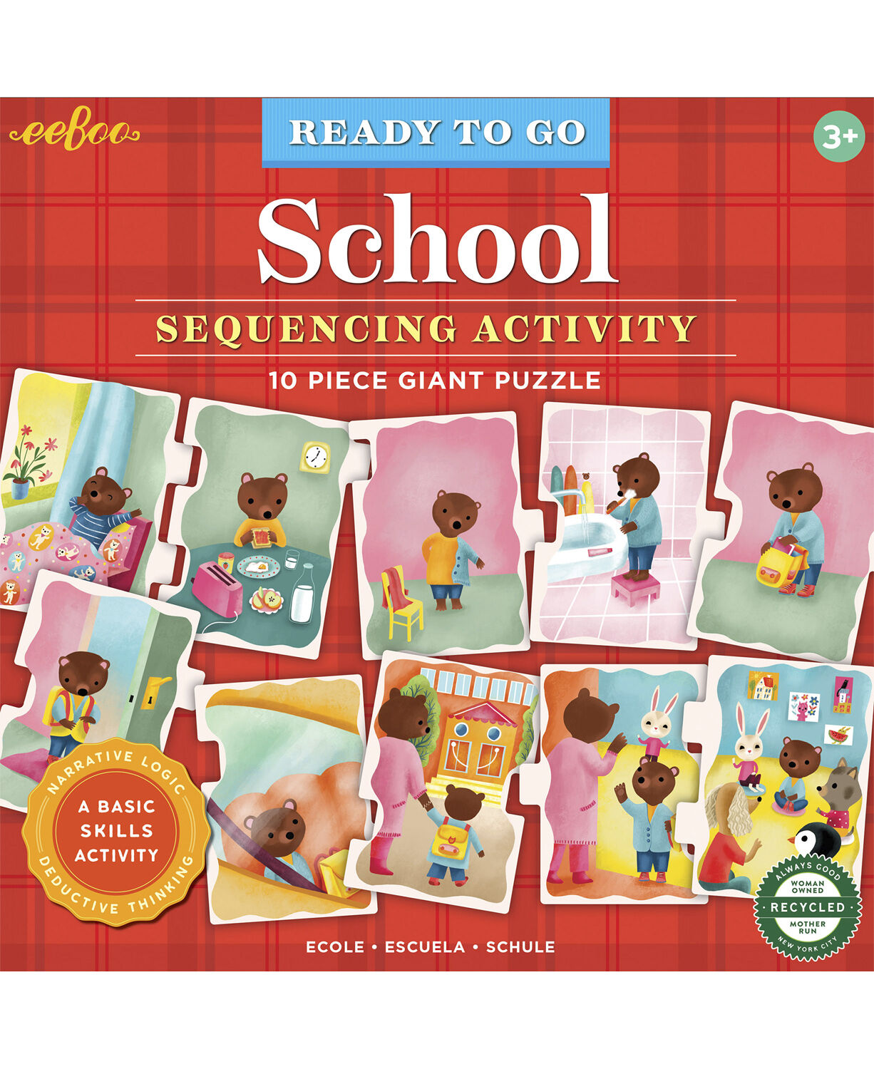 eeBoo - Jumbo puslespil 10 brk - Skole