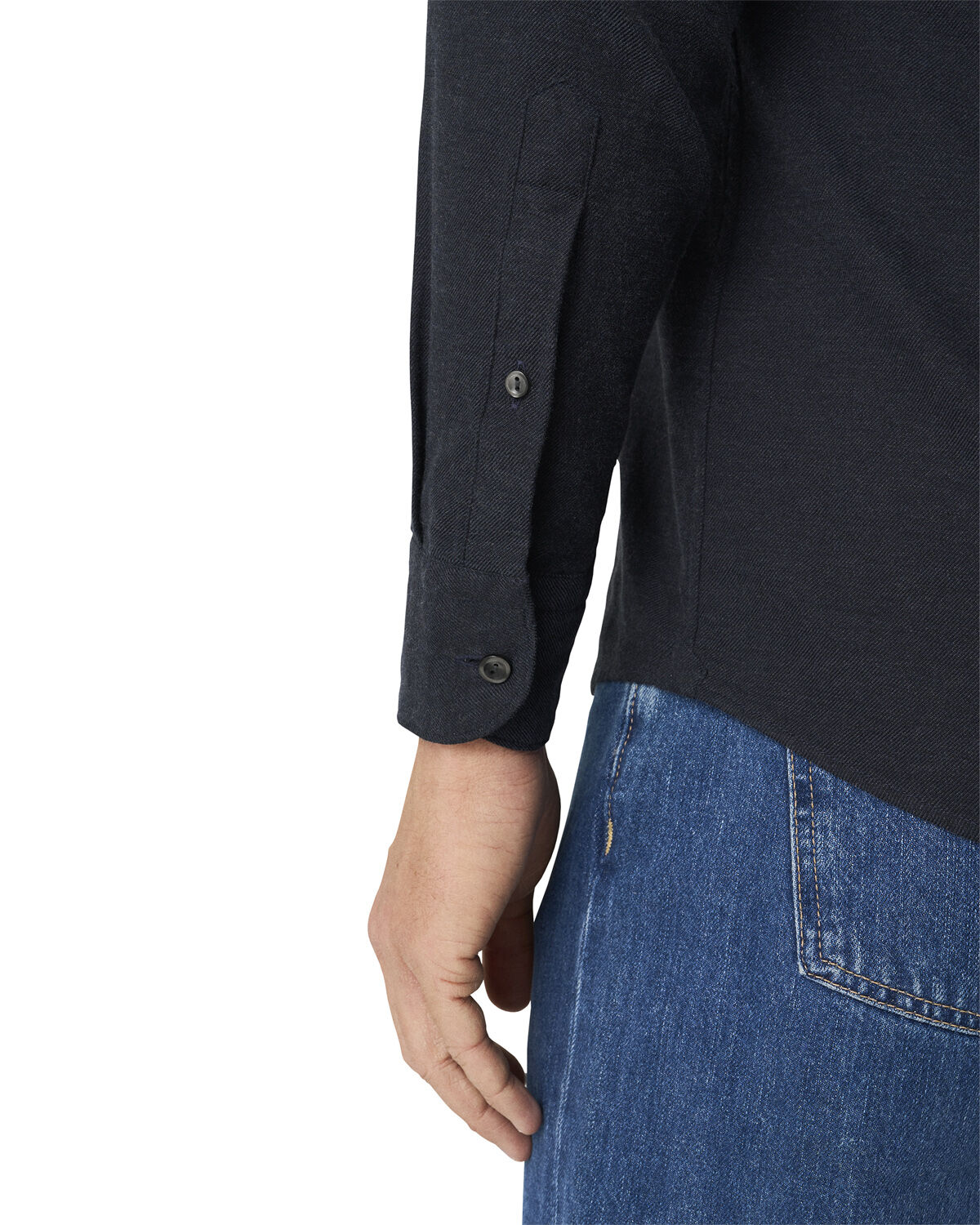 Contemporary Fit Navy Blue Flannel Shirt