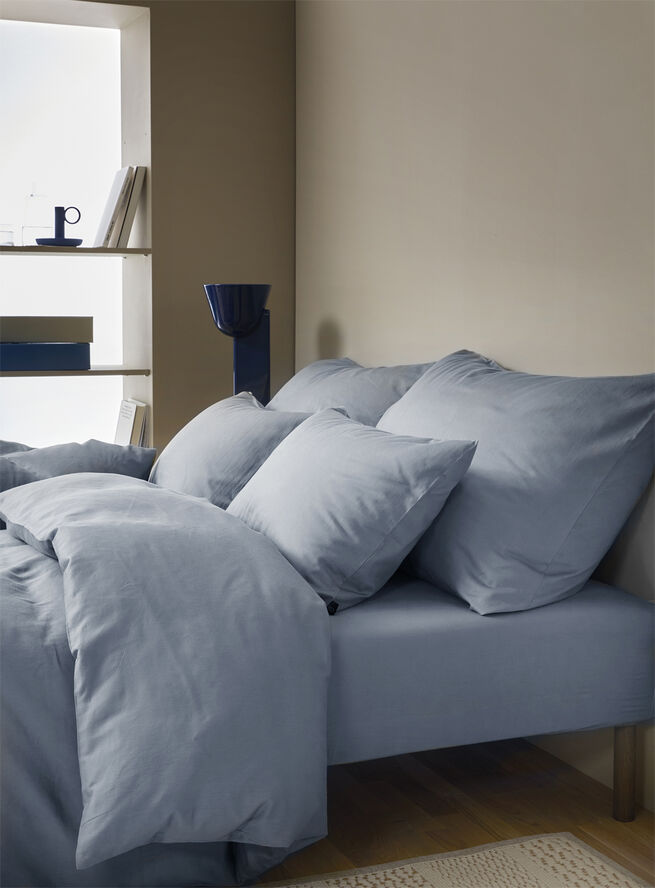 Harmoni stonewashed pudebetræk lys blå