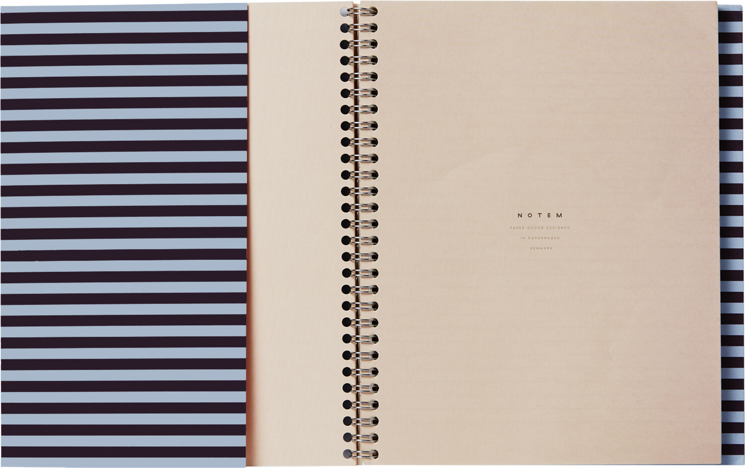 NELA Notebook med spiralryg - Stor, Bordeaux og bl&aring;