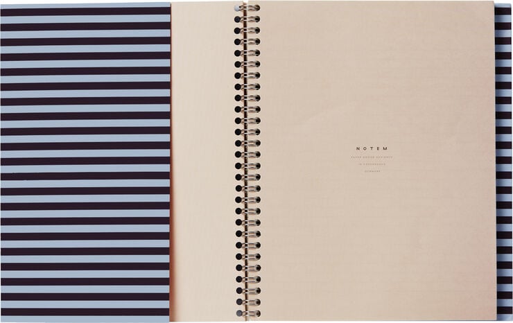 NELA Notebook med spiralryg - Stor, Bordeaux og blå