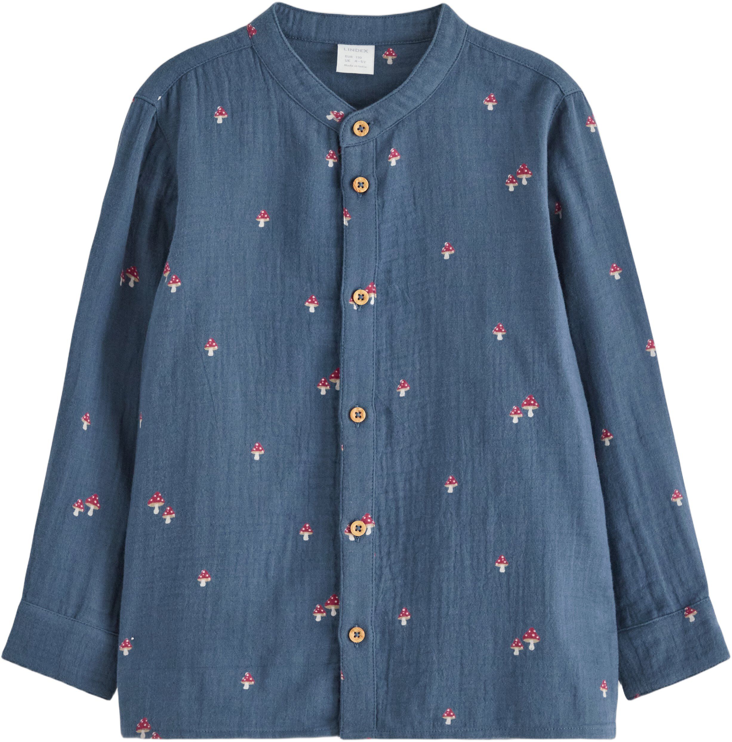 Langermet skjorte i vevd bomull med