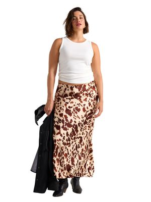Sleek maxi skirt in satin with a co