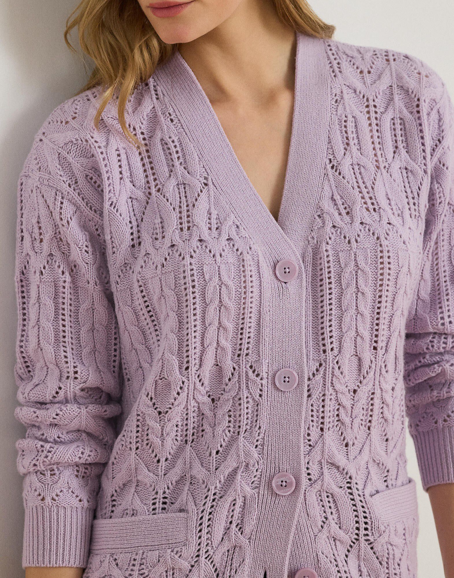 Wool-Blend V-Neck Cardigan