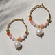 Pink power Pearl-hoop earring