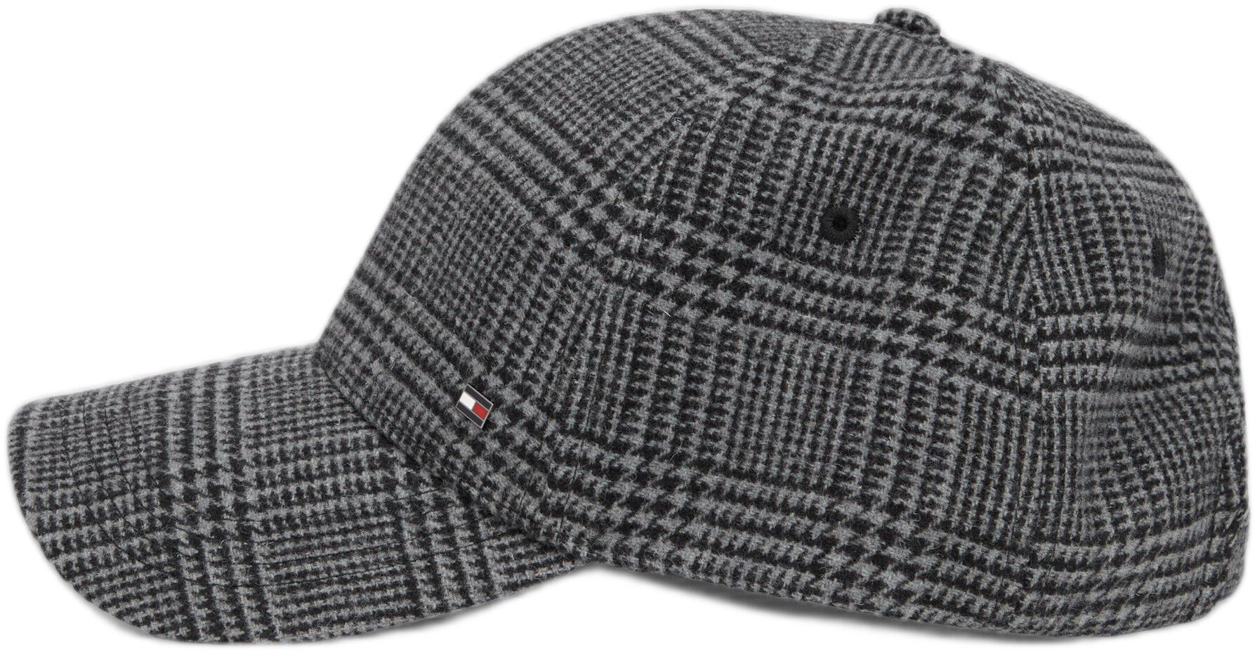 Check Wool Blend Baseball Cap