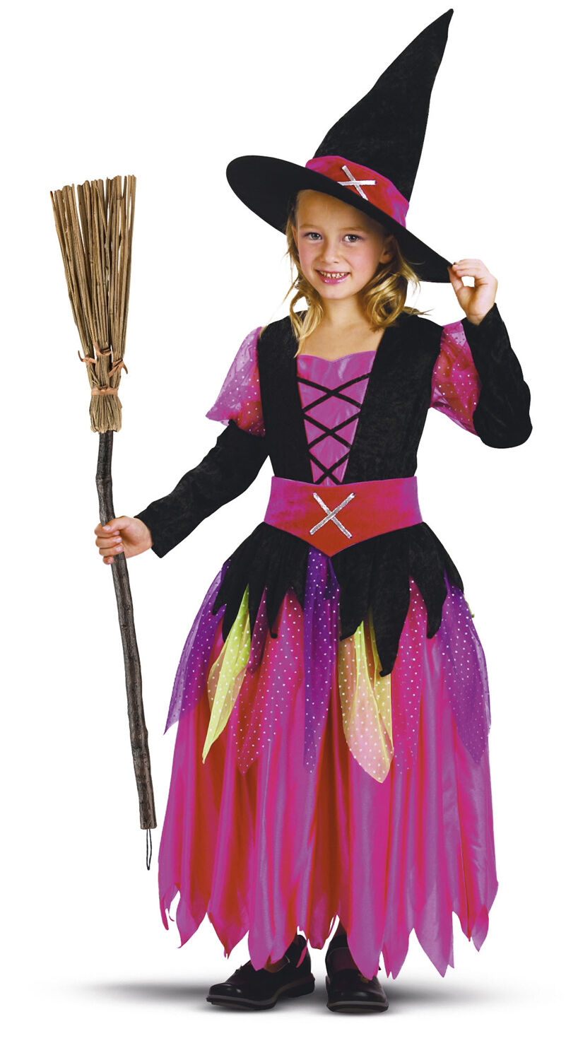 Pink fe-heks Kjole. belte og hatt