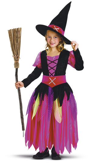 Pink fe-heks Kjole. belte og hatt