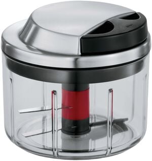 Minihakker med lokk 0,6 liter 13 x 12 cm Klar/Stål/Svart