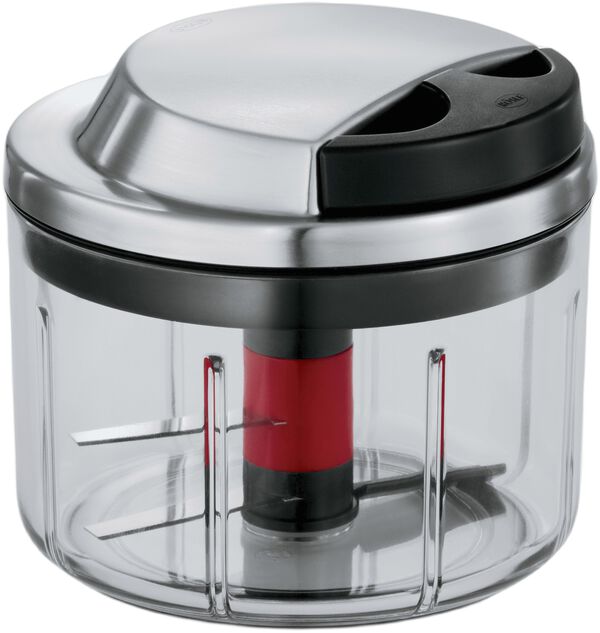 Minihakker med lokk 0,6 liter 13 x 12 cm Klar/Stål/Svart