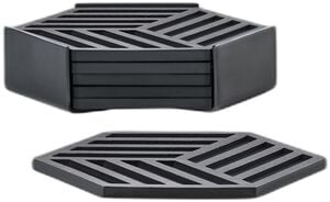 Glassbrikker Hexagon 6 stk. Black