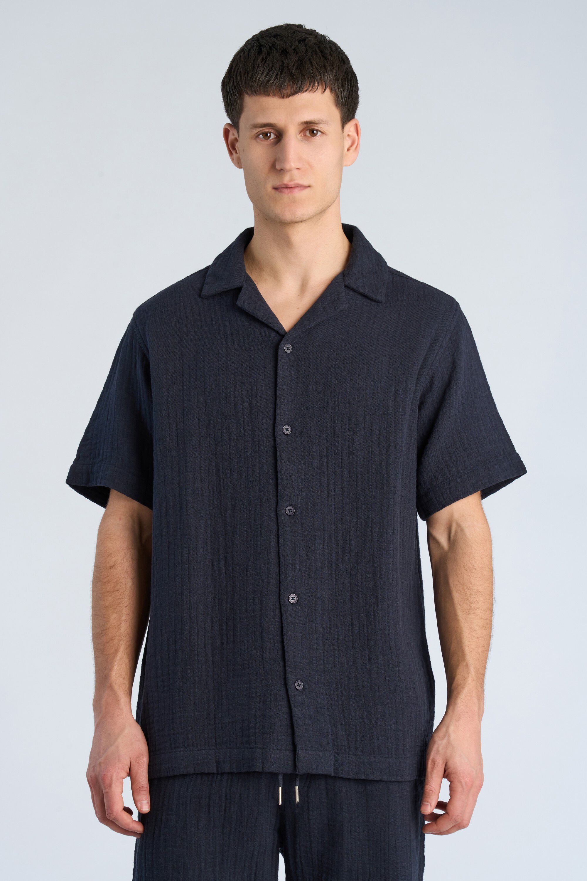 Cotton muslin resort shirt S/S