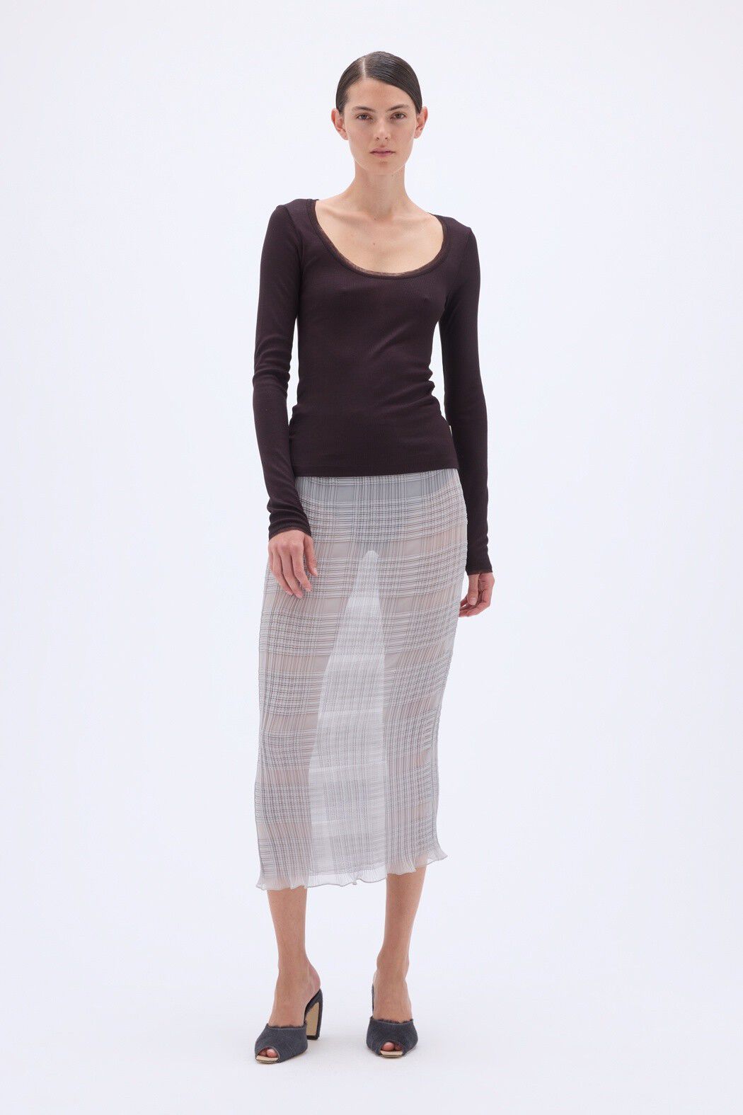 Mesh Trim Long Sleeve