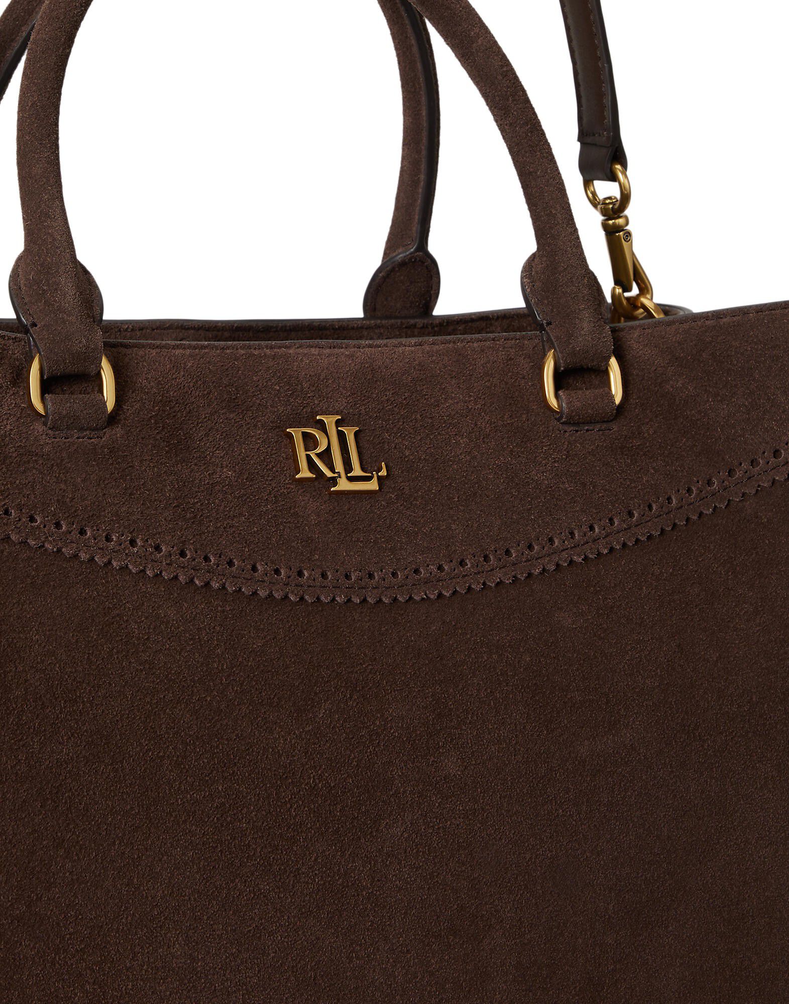 Perforated Suede Large Marcy Satchel
