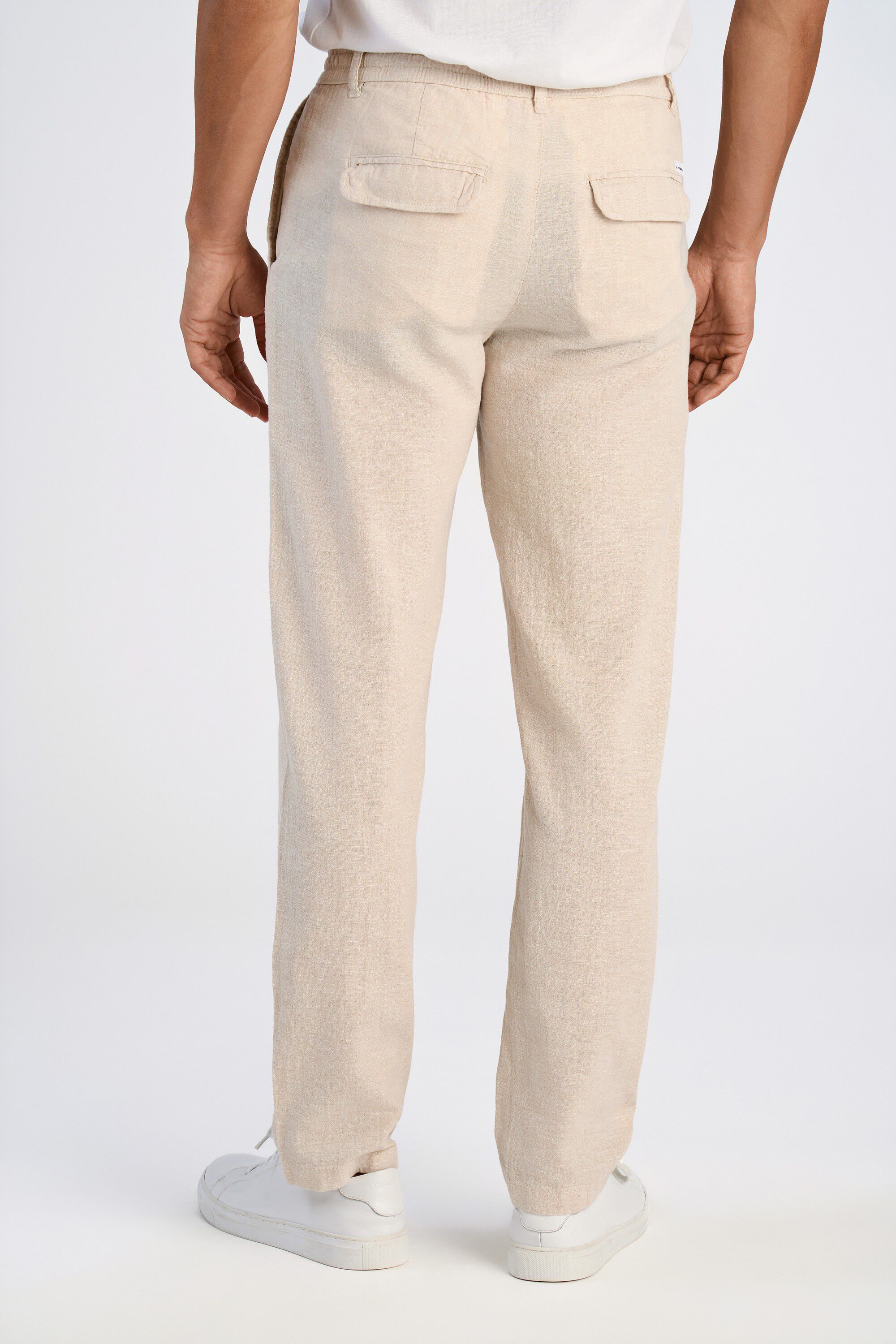 Linen blend herringbone pants