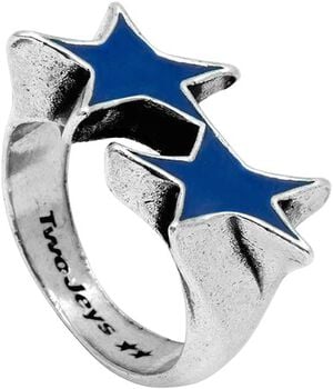 Icon Blue Enameled Single Ring