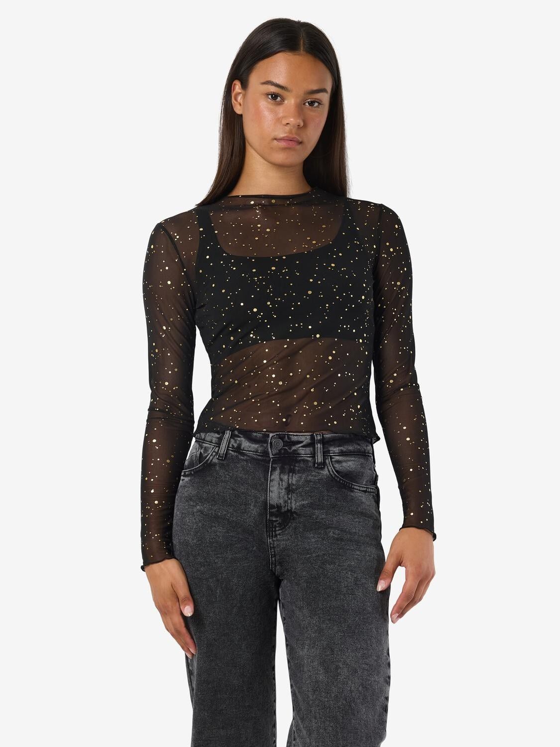 Nmstar Foil L/S High Neck Mesh Jrs Fwd