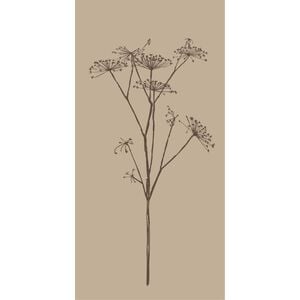 Serviet beige m/brun skærmblomst