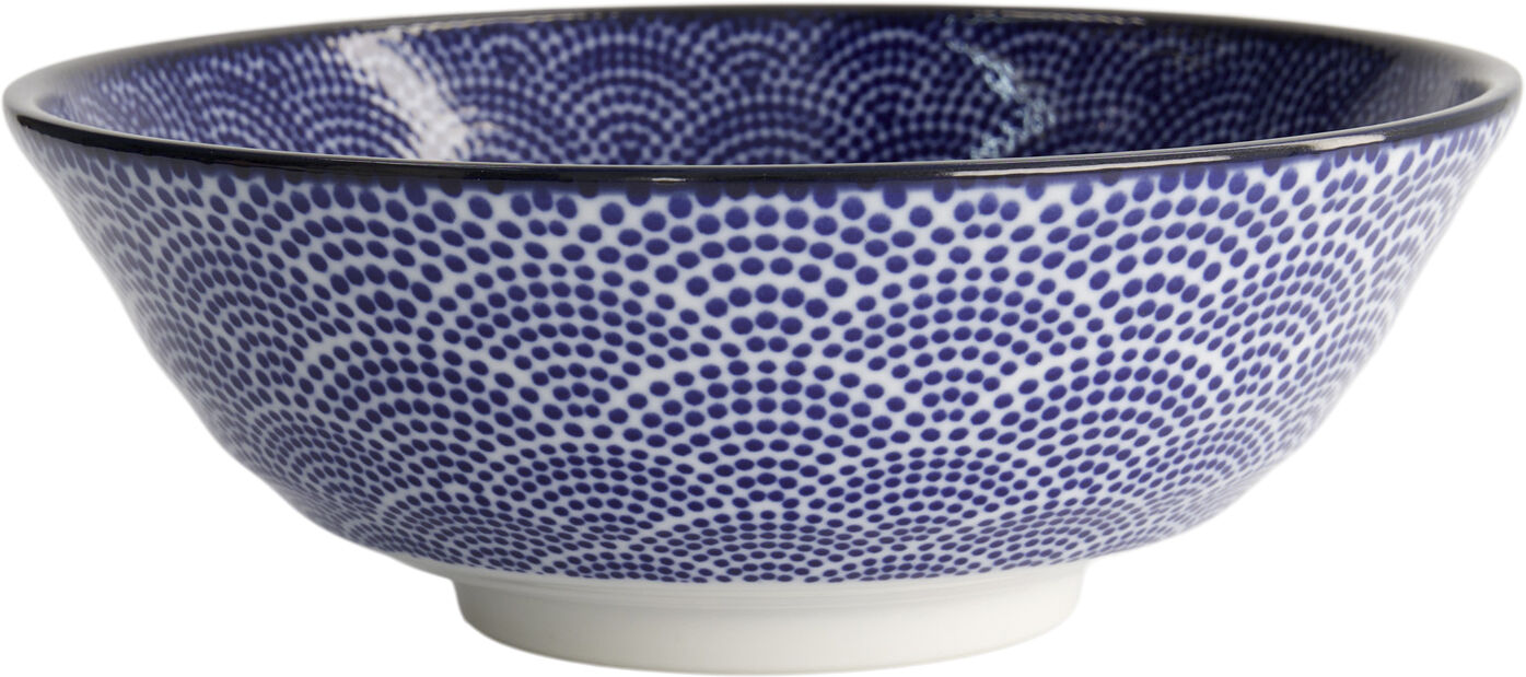 Nippon Bl&aring; ramen sk&aring;l 21x7,8cm 1000ml Prikker