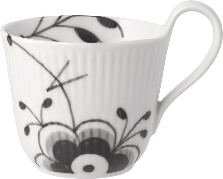 Black Fluted Mega High Handle Cup 24cl