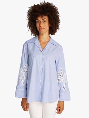 BRODERIE ANGLAISE COTTON SHIRT