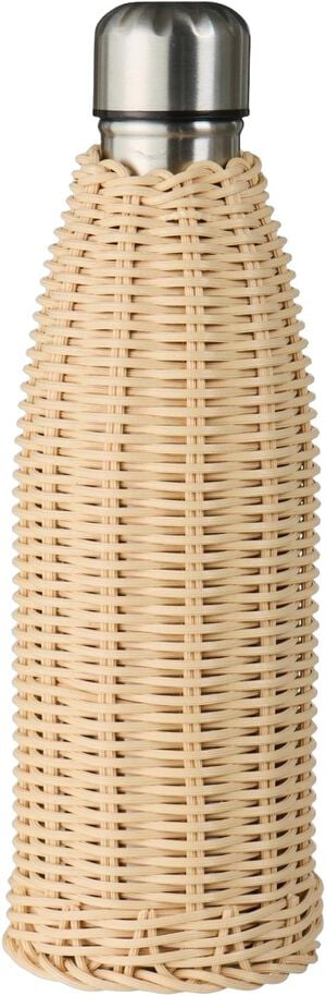 Termoflaske brun polyrattan h&aring;ndflettet 500 ml