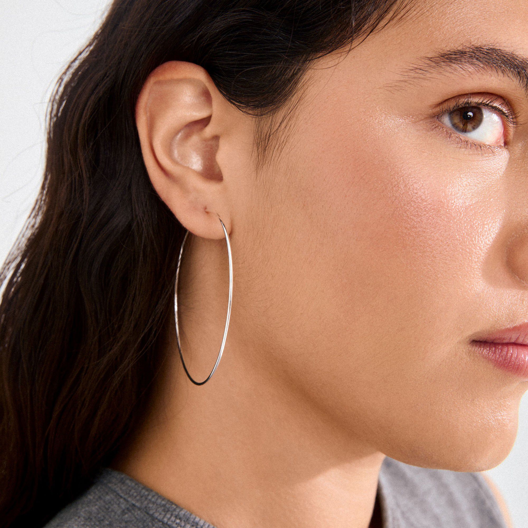 SANNE X-large hoop earrings silver-plated