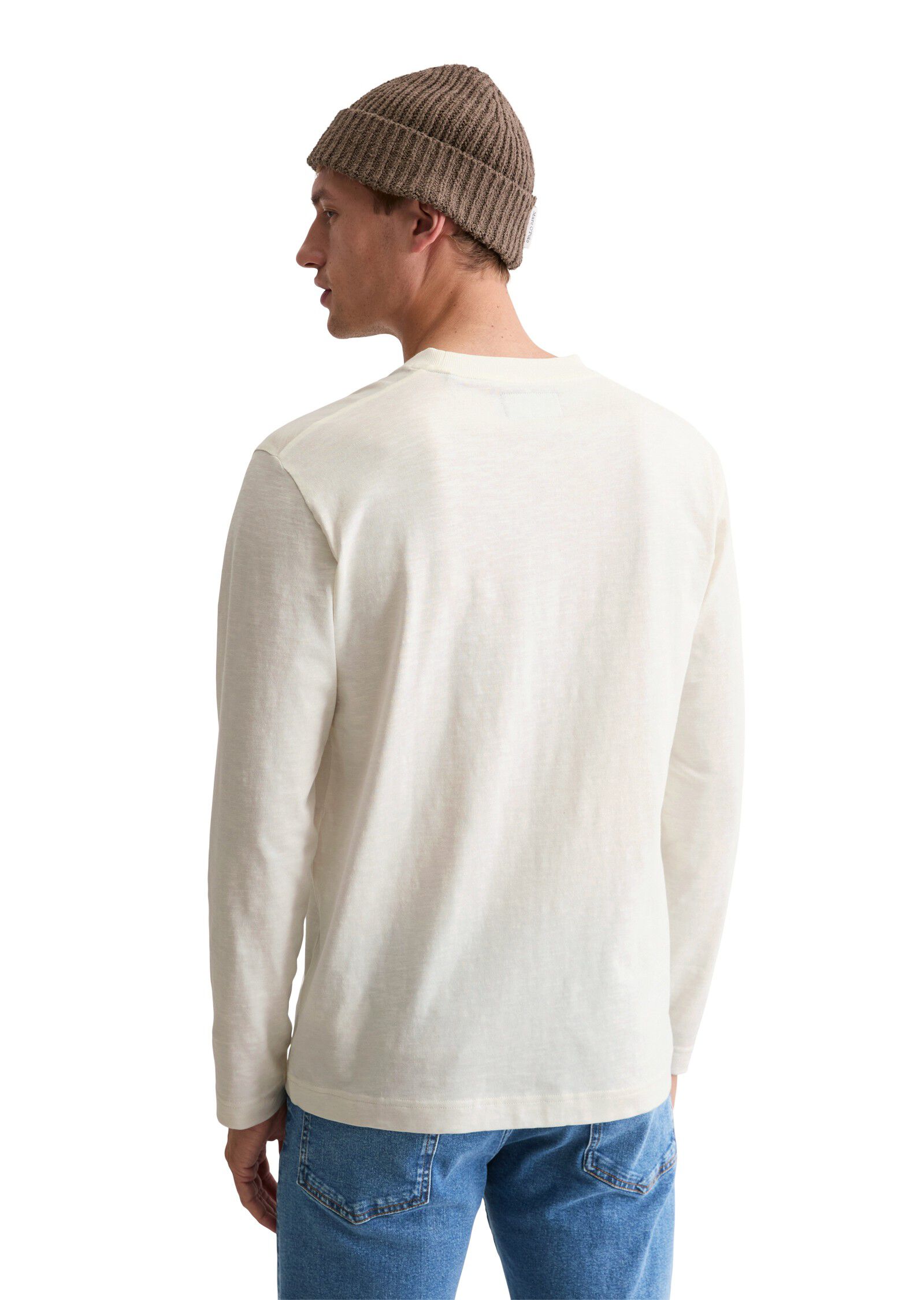 T-shirt, long sleeve, ribbed neck t