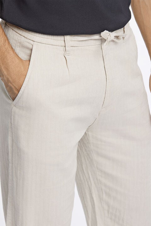 Linen blend herringbone pants