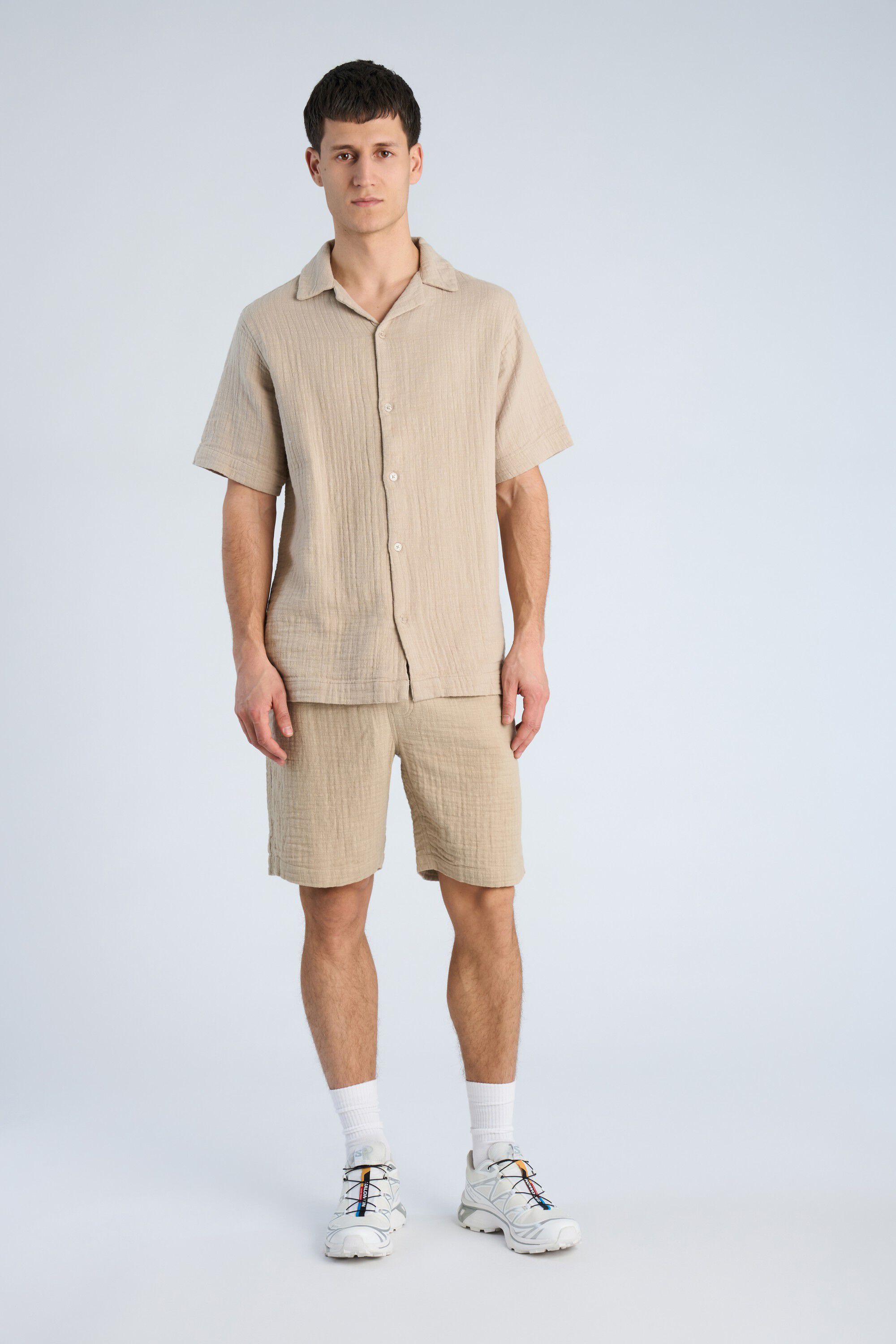 Cotton muslin resort shirt S/S