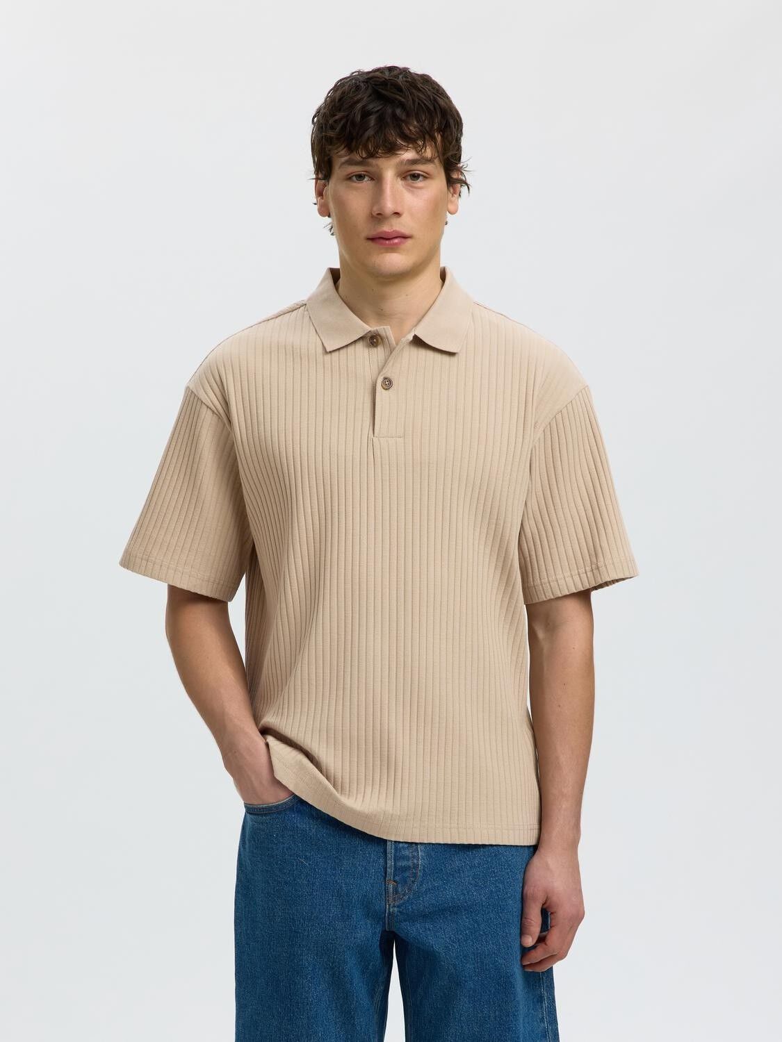 SLMRELAXSIMON RIBBED SS POLO