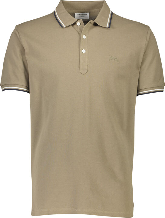 Polo shirt w. contrast piping