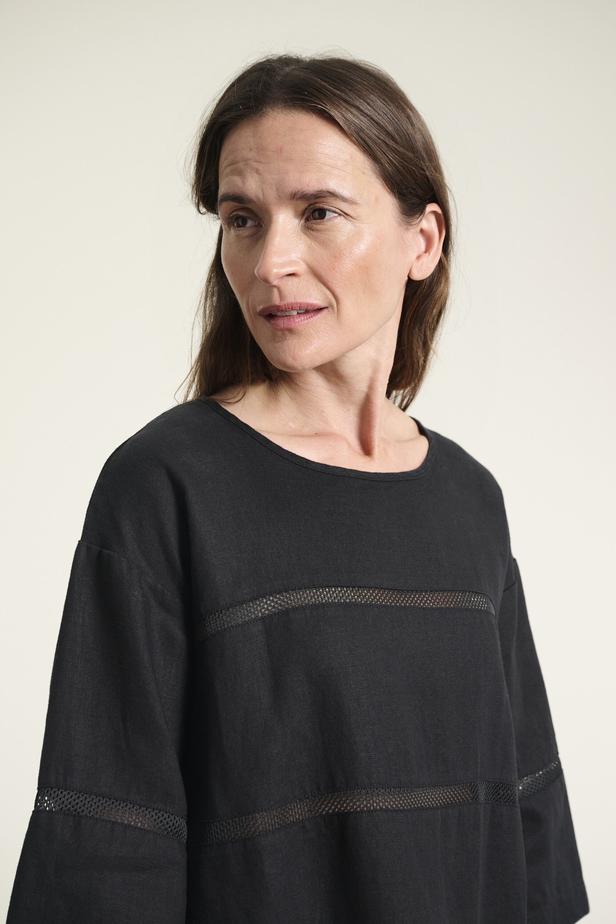 Lazy linen kjole med paneler