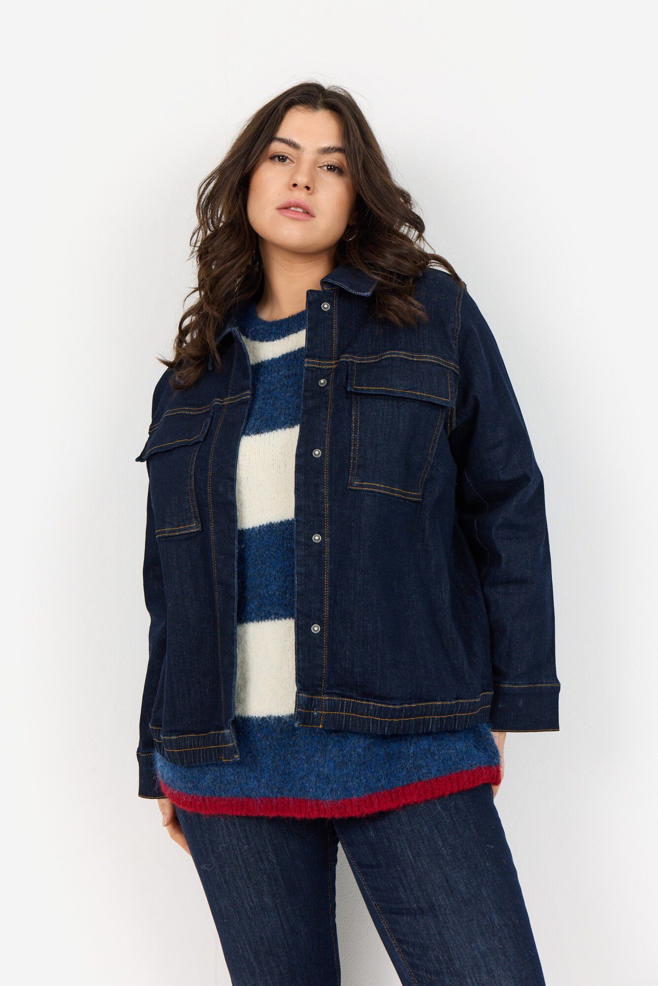 Curvy WA-JENIFER 8 Jakke M&oslash;rk denim